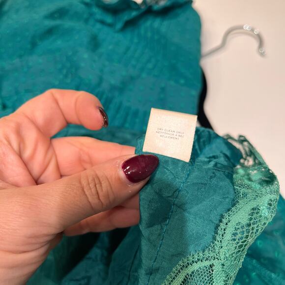 Anthropologie Moulinette Souers Green Swiss Polka Dot Mini Dress Size 2 - Picture 5 of 10